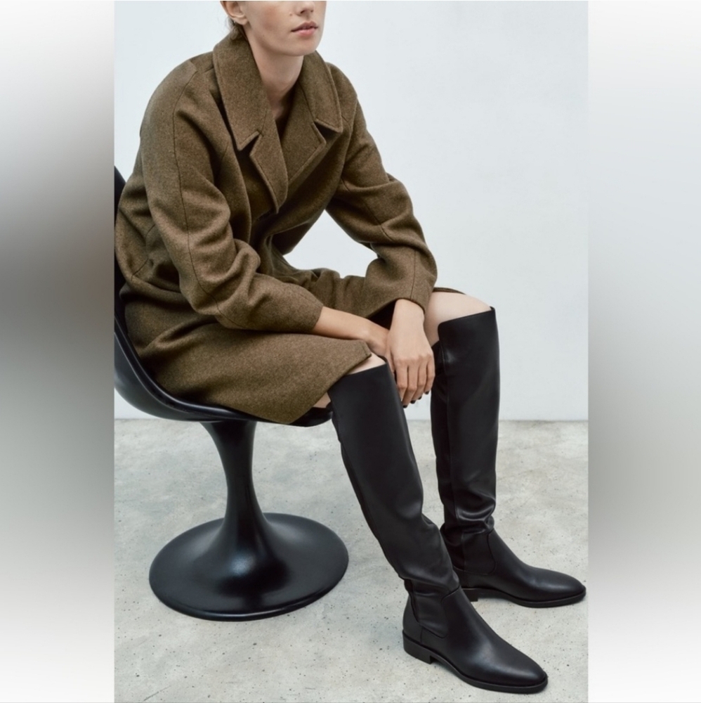 FLAT HEELED OVER-THE-KNEE BOOTS SIZE 8 - Picture 3 of 7
